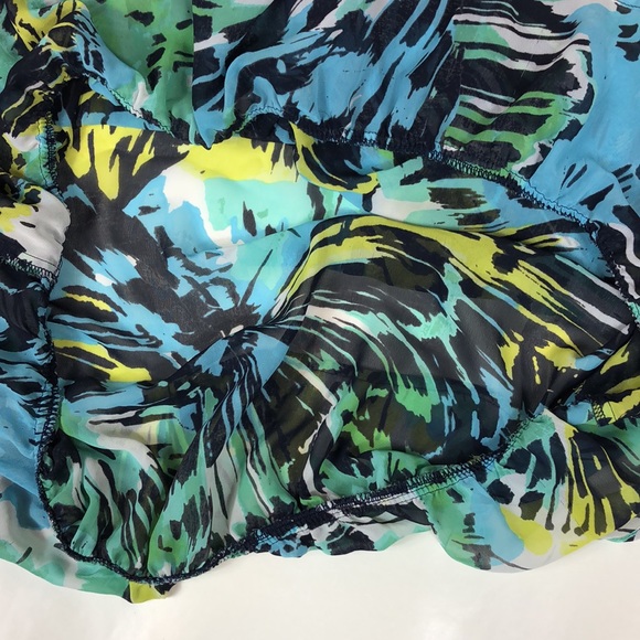 Lane Bryant Sheer Floral Print String Tie, Tier Ruffled Collar Blouse Size 18/20 - Picture 7 of 13